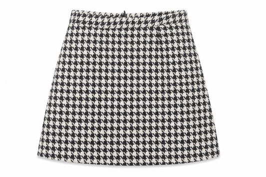 In the Style Womens White Plaid Polyester A-Line Skirt Size 6 Zip