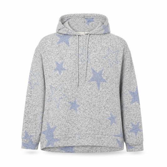Marks and Spencer Womens Grey Geometric Viscose Pullover Hoodie Size 12 Pullover - Star