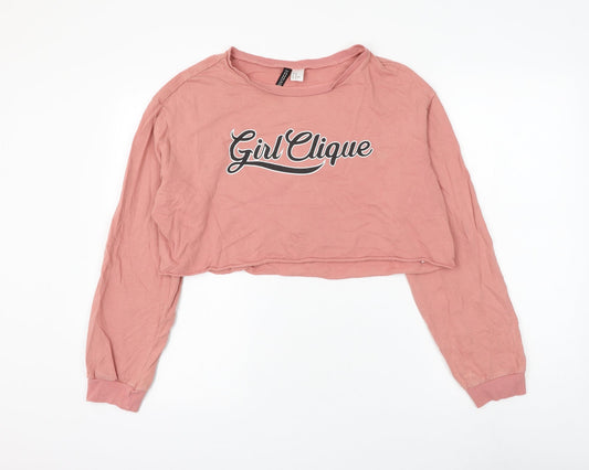 H&M Mens Pink Cotton Cardigan Sweatshirt Size M - Girl Clique