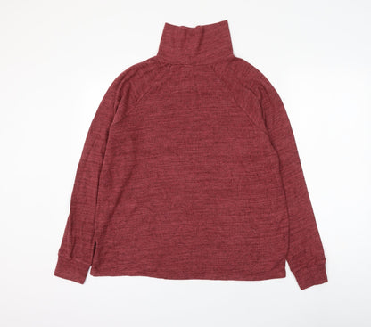 Next Womens Red High Neck Viscose Pullover Jumper Size 14