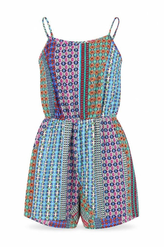 Atmosphere Womens Multicoloured Geometric Polyester Playsuit One-Piece Size 6 Pullover