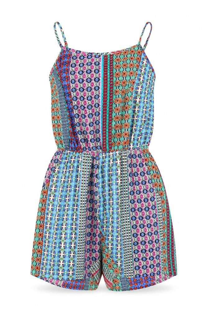 Atmosphere Womens Multicoloured Geometric Polyester Playsuit One-Piece Size 6 Pullover