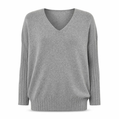 French Connection Womens Grey Round Neck Acrylic Pullover Jumper Size S