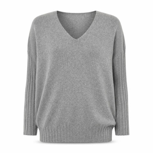 French Connection Womens Grey Round Neck Acrylic Pullover Jumper Size S