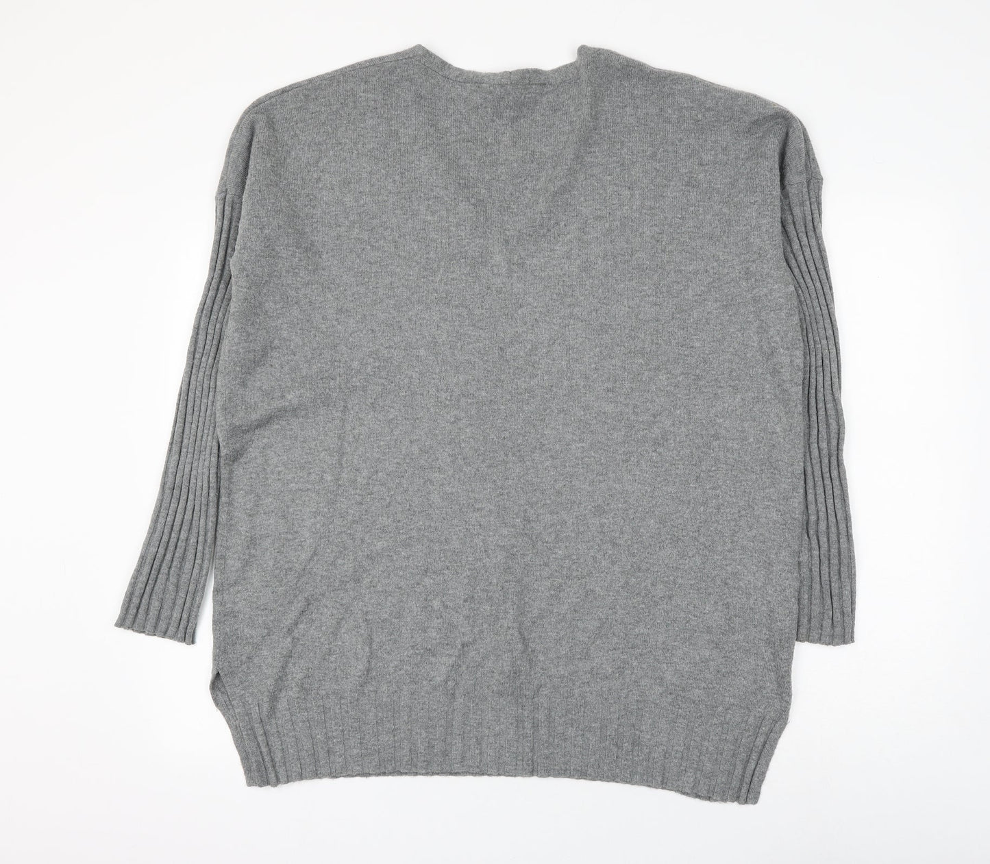 French Connection Womens Grey Round Neck Acrylic Pullover Jumper Size S
