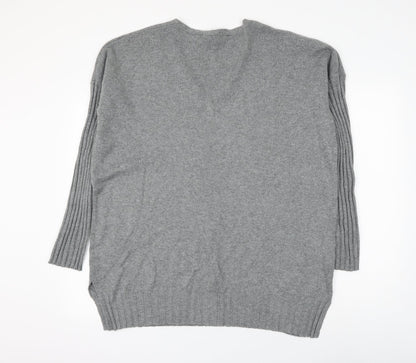 French Connection Womens Grey Round Neck Acrylic Pullover Jumper Size S