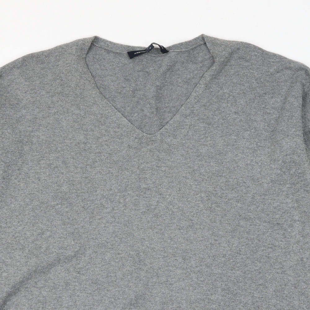 French Connection Womens Grey Round Neck Acrylic Pullover Jumper Size S