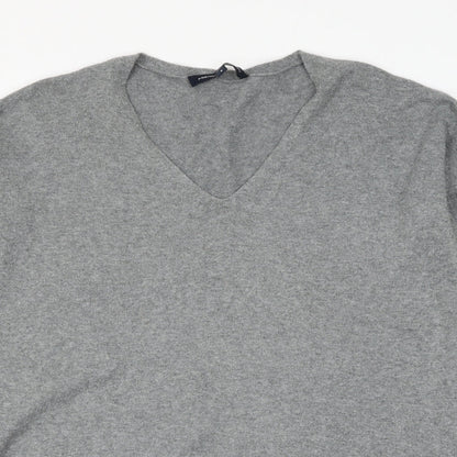 French Connection Womens Grey Round Neck Acrylic Pullover Jumper Size S