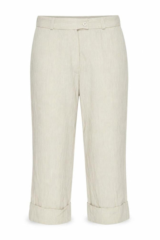 Aaayal Womens Beige Wool Capri Trousers Size 12 L22 in Regular Zip