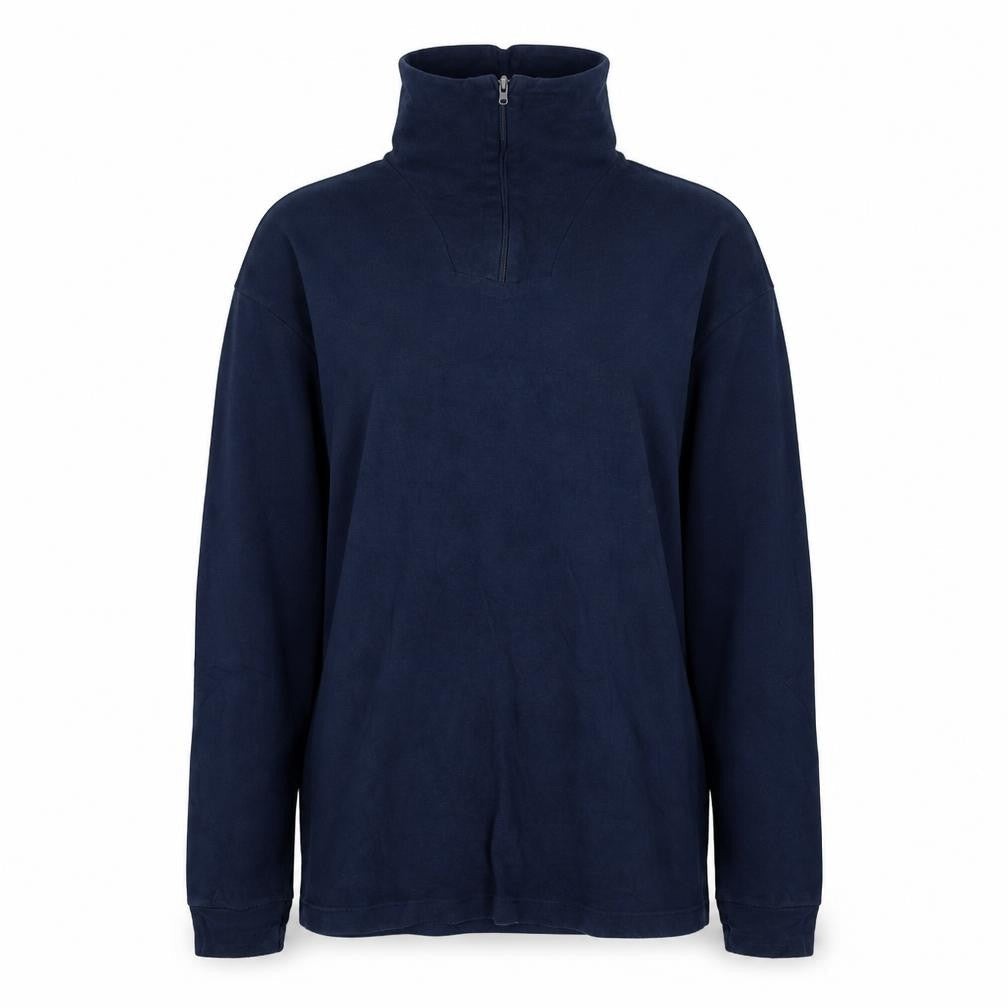 BHS Womens Blue Cotton Pullover Sweatshirt Size M Zip
