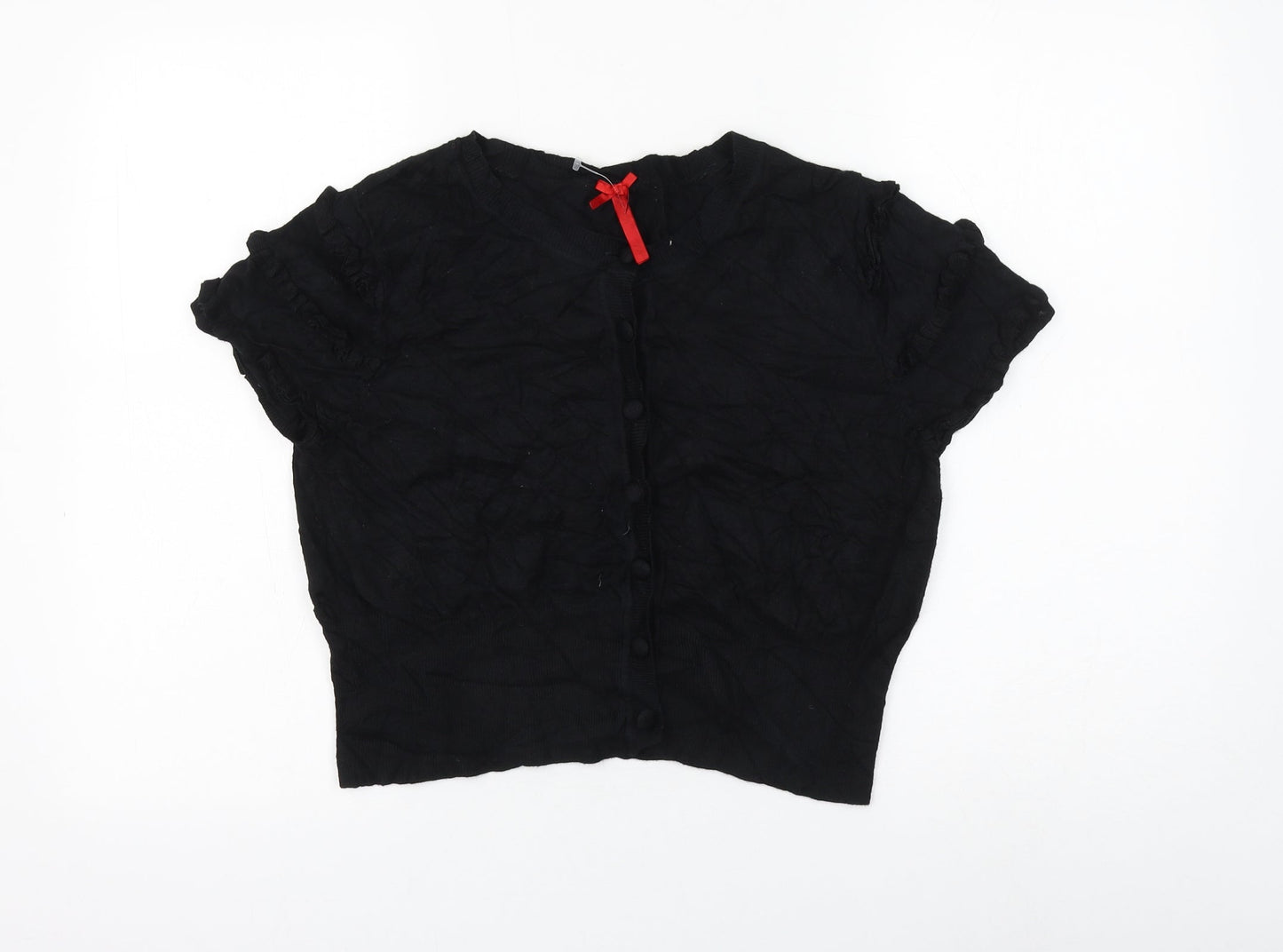 NEXT Womens Black Round Neck Viscose Cardigan Jumper Size 16