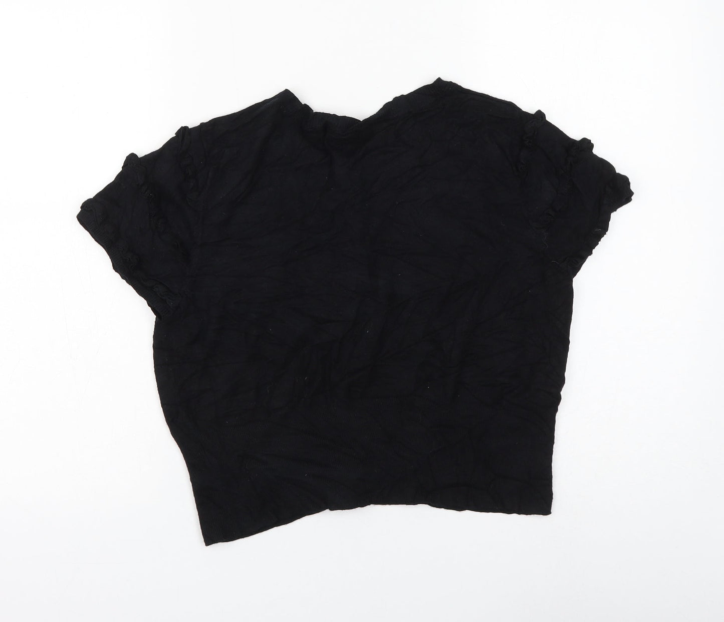 NEXT Womens Black Round Neck Viscose Cardigan Jumper Size 16