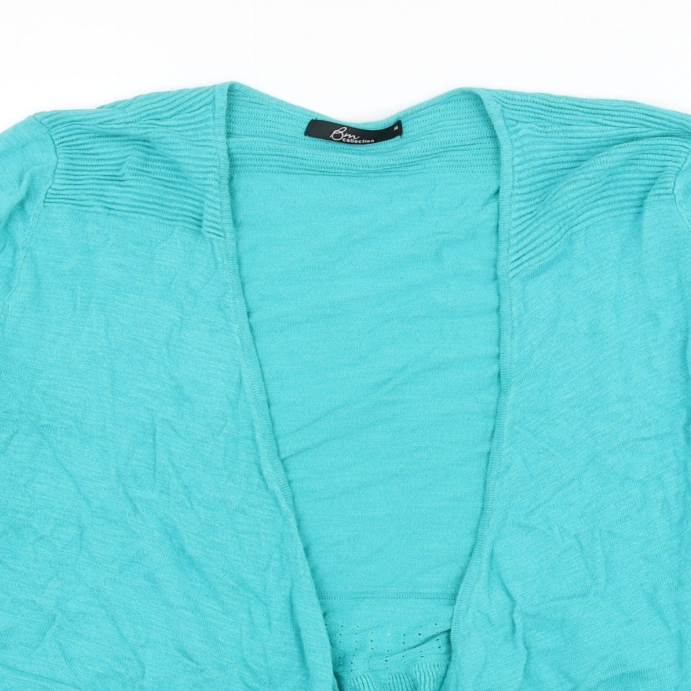 Bonmarché Womens Green V-Neck Viscose Cardigan Jumper Size M