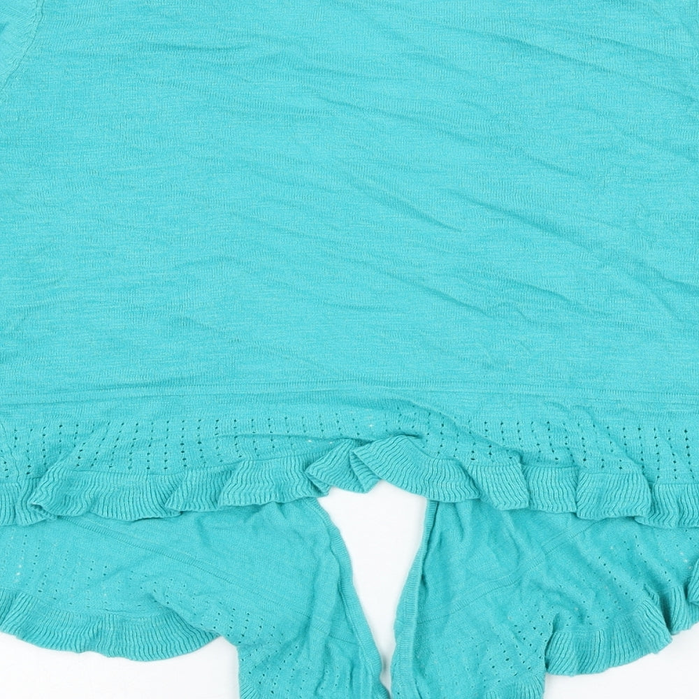 Bonmarché Womens Green V-Neck Viscose Cardigan Jumper Size M