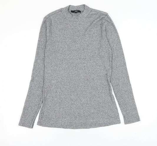 NEXT Womens Grey Round Neck Polyester Pullover Jumper Size 14