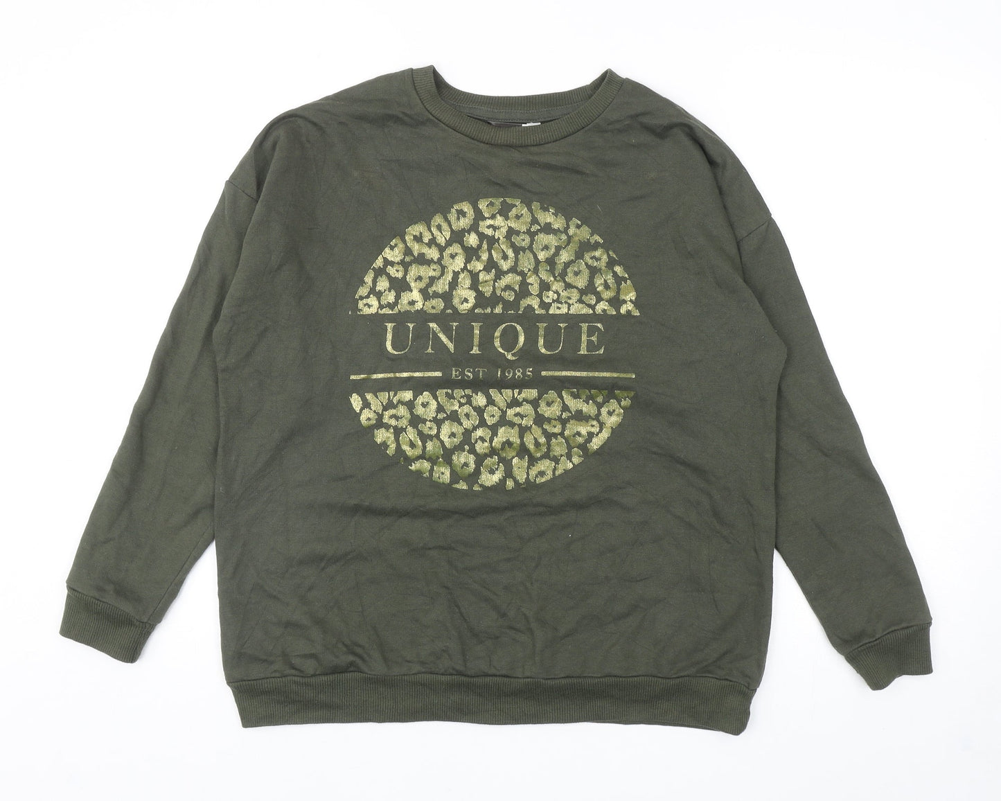 PEP & CO Womens Green Cotton Pullover Sweatshirt Size M Pullover - Unique