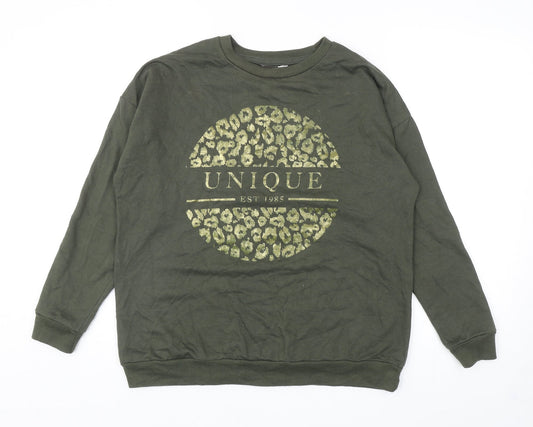 PEP & CO Womens Green Cotton Pullover Sweatshirt Size M Pullover - Unique