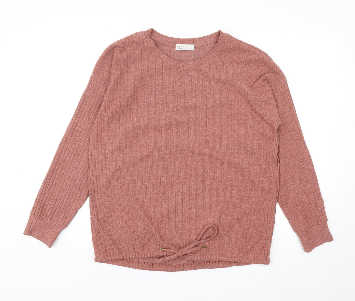 Papaya Womens Pink Polyester Pullover Sweatshirt Size 12 Drawstring