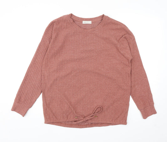 Papaya Womens Pink Polyester Pullover Sweatshirt Size 12 Drawstring
