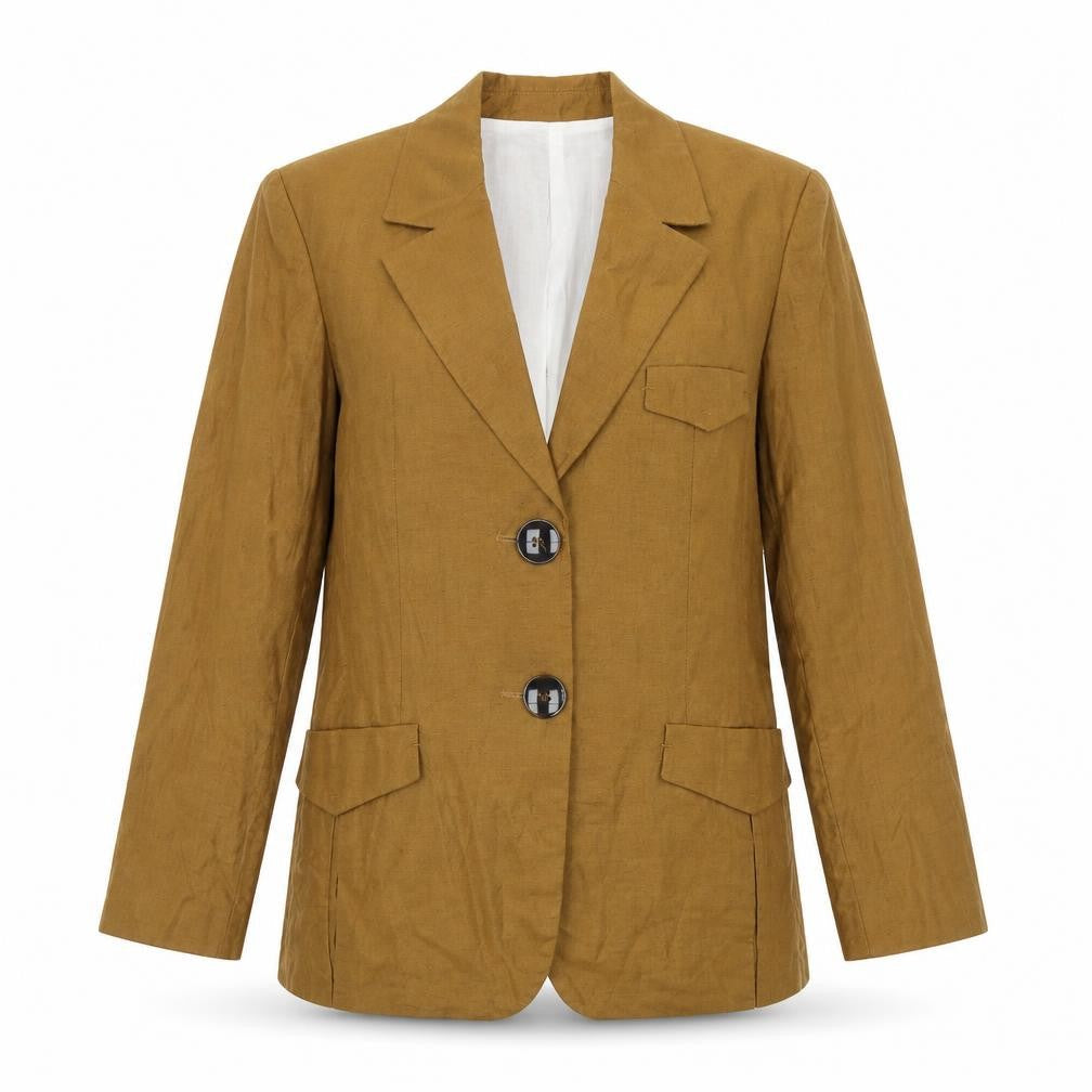 Zara Womens Brown Jacket Blazer Size S Button