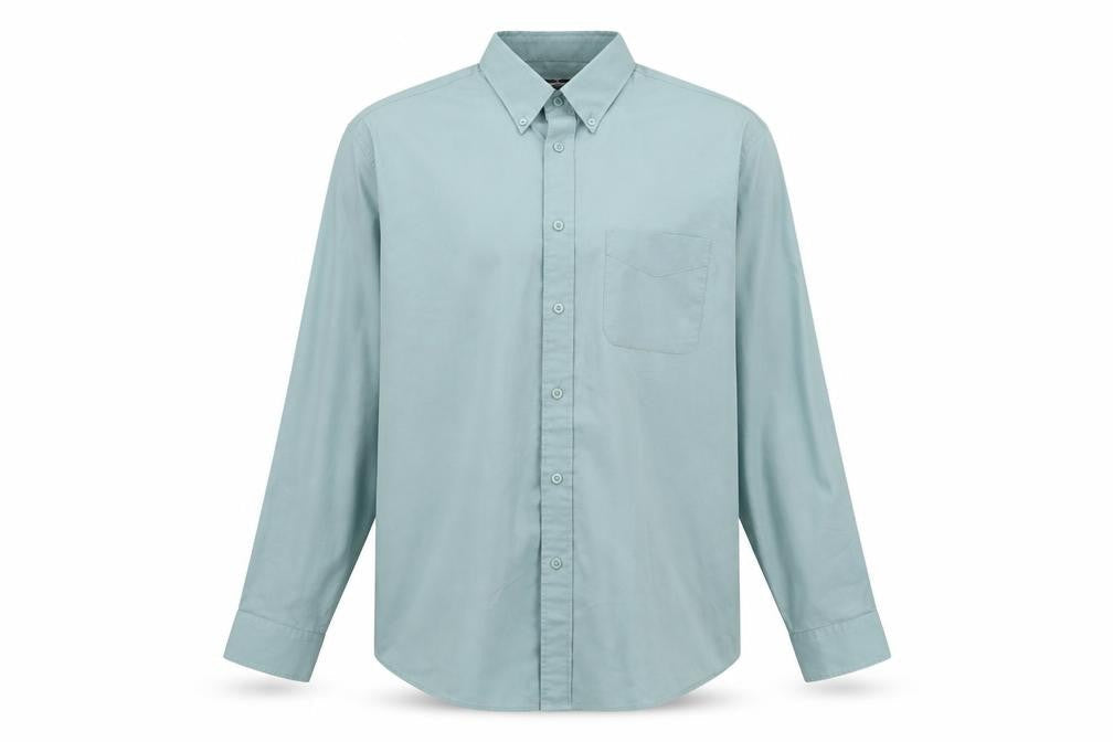 George Mens Green Polyester Button-Up Size 16 Collared Button
