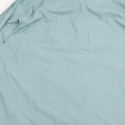George Mens Green Polyester Button-Up Size 16 Collared Button