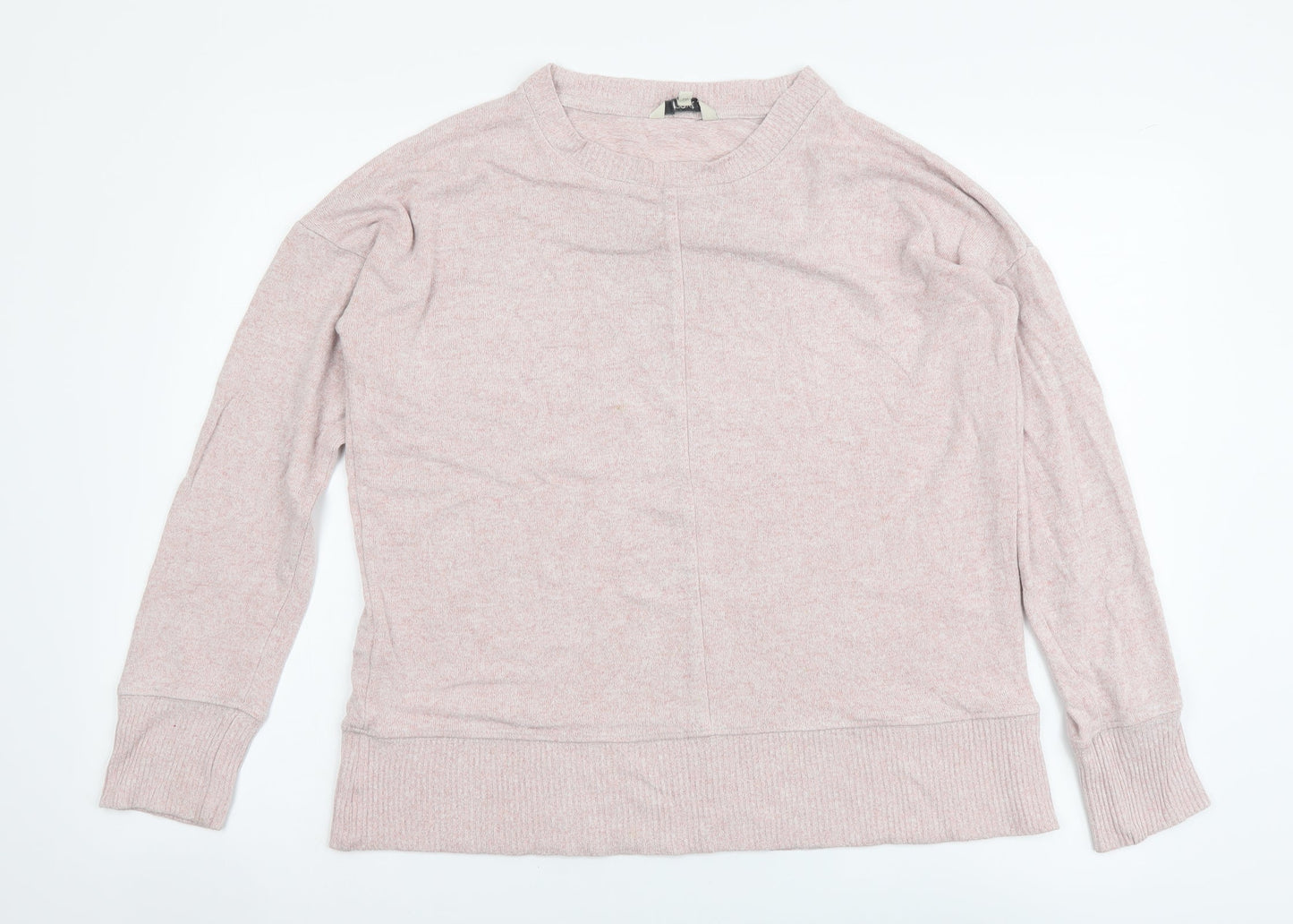 NEXT Womens Pink Round Neck Viscose Henley Jumper Size 14