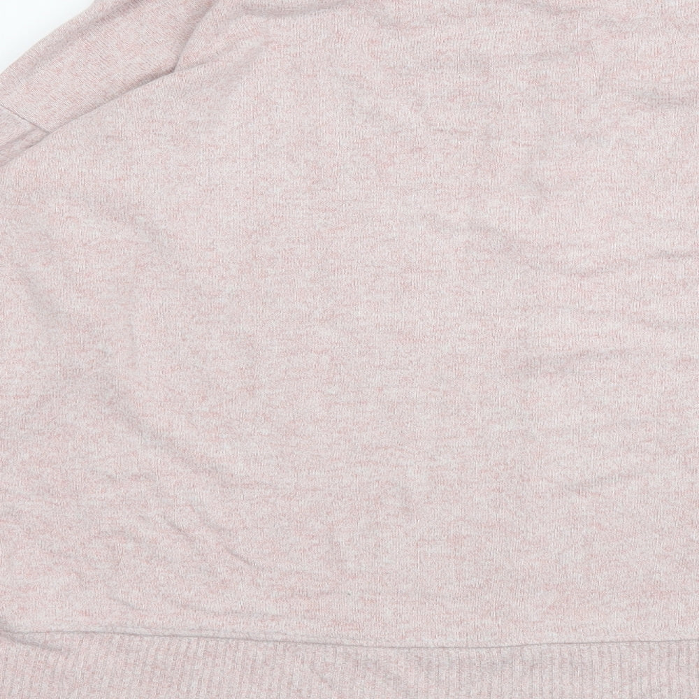 NEXT Womens Pink Round Neck Viscose Henley Jumper Size 14