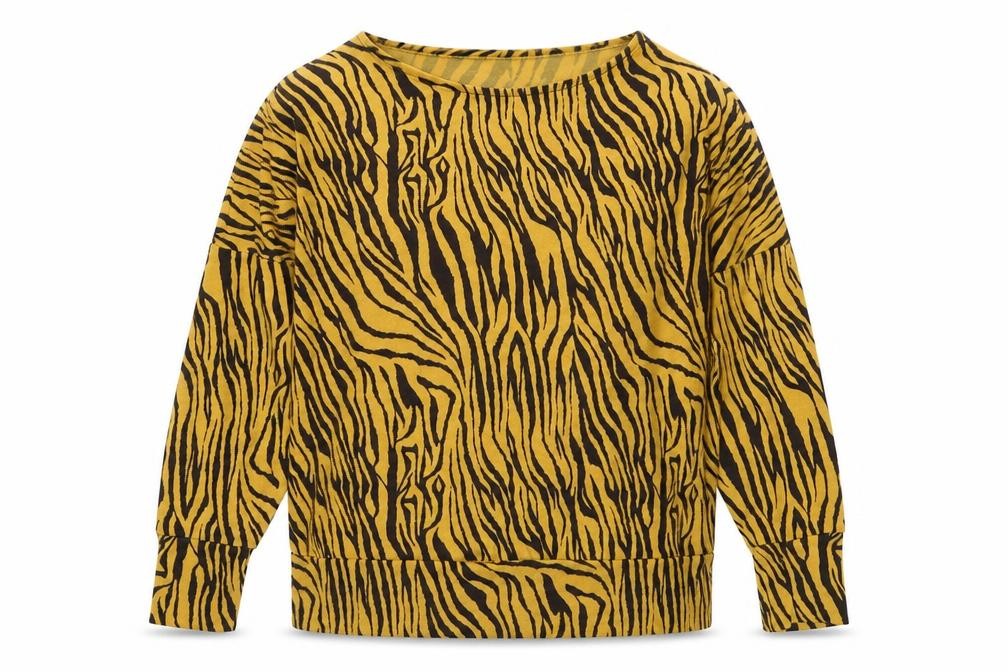 Dorothy Perkins Womens Yellow Round Neck Animal Print Polyester Pullover Jumper Size 12 - Tigger Pattern