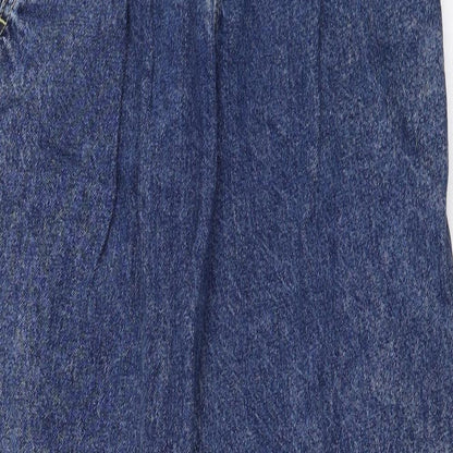 Stradivarius Womens Blue Cotton Mom Jeans Size 26 in L26 in Regular Button