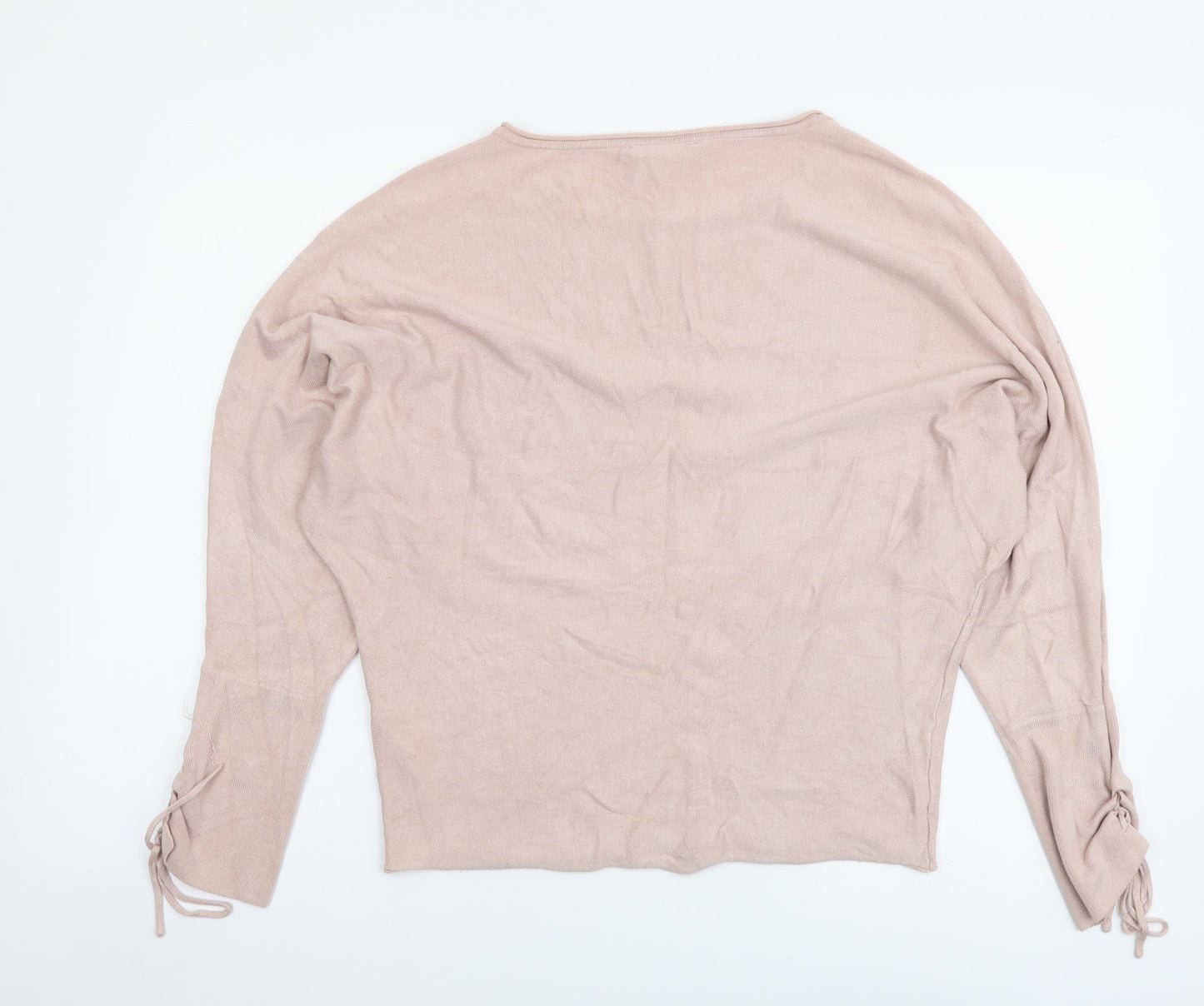Stardivarius Womens Pink Round Neck Acrylic Pullover Jumper Size S