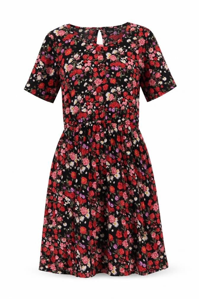 Kushi Womens Multicoloured Floral Polyester A-Line Size 10 Round Neck Pullover