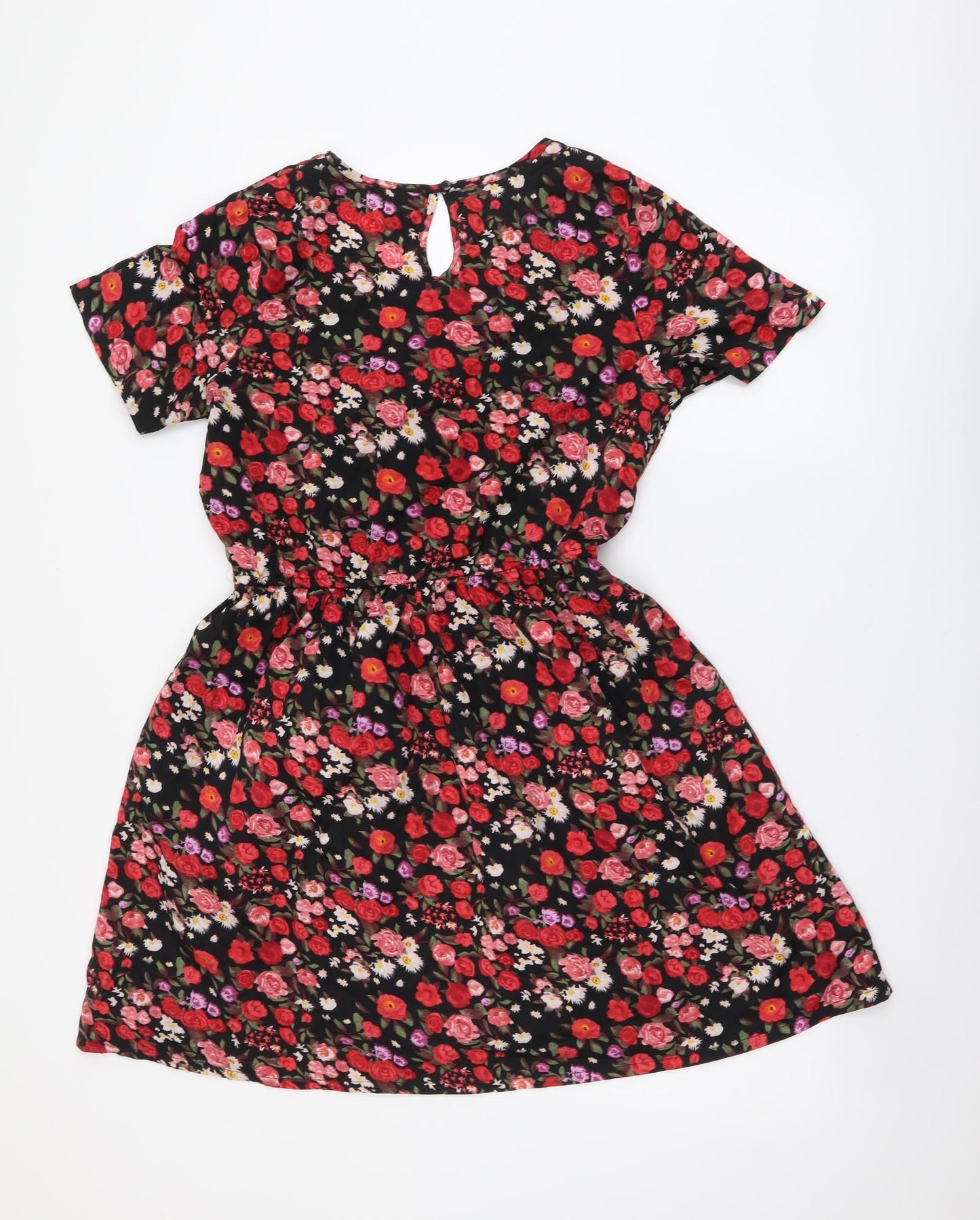 Kushi Womens Multicoloured Floral Polyester A-Line Size 10 Round Neck Pullover