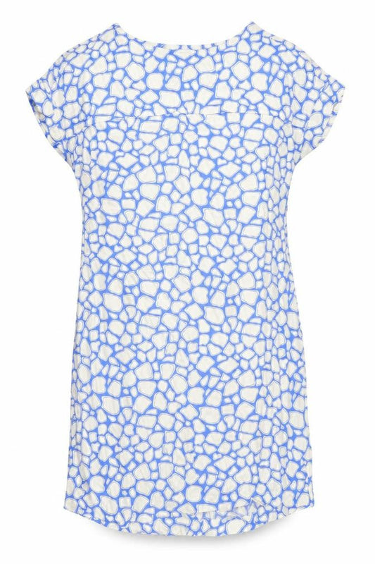 Marks & Spencer Womens Blue Geometric Viscose Shift Size 14 Round Neck Pullover