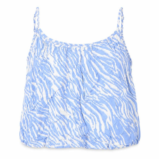 Marks and Spencer Womens Blue Animal Print Cotton Camisole Tank Size 14 Round Neck