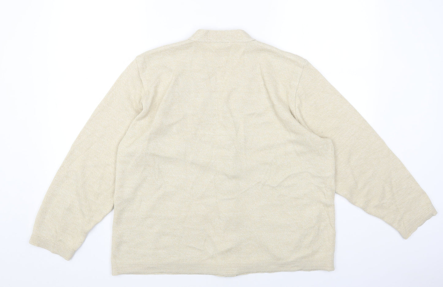 Care Womens Ivory Round Neck Acrylic Cardigan Jumper Size XL
