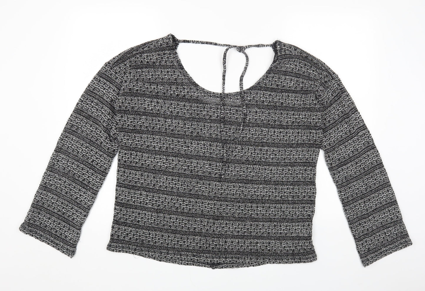 NEXT Womens Grey Round Neck Polyester Pullover Jumper Size 16