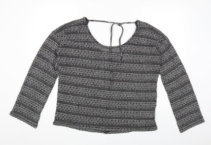 Next Womens Grey Round Neck Polyester Pullover Jumper Size 16
