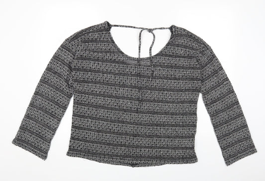 NEXT Womens Grey Round Neck Polyester Pullover Jumper Size 16
