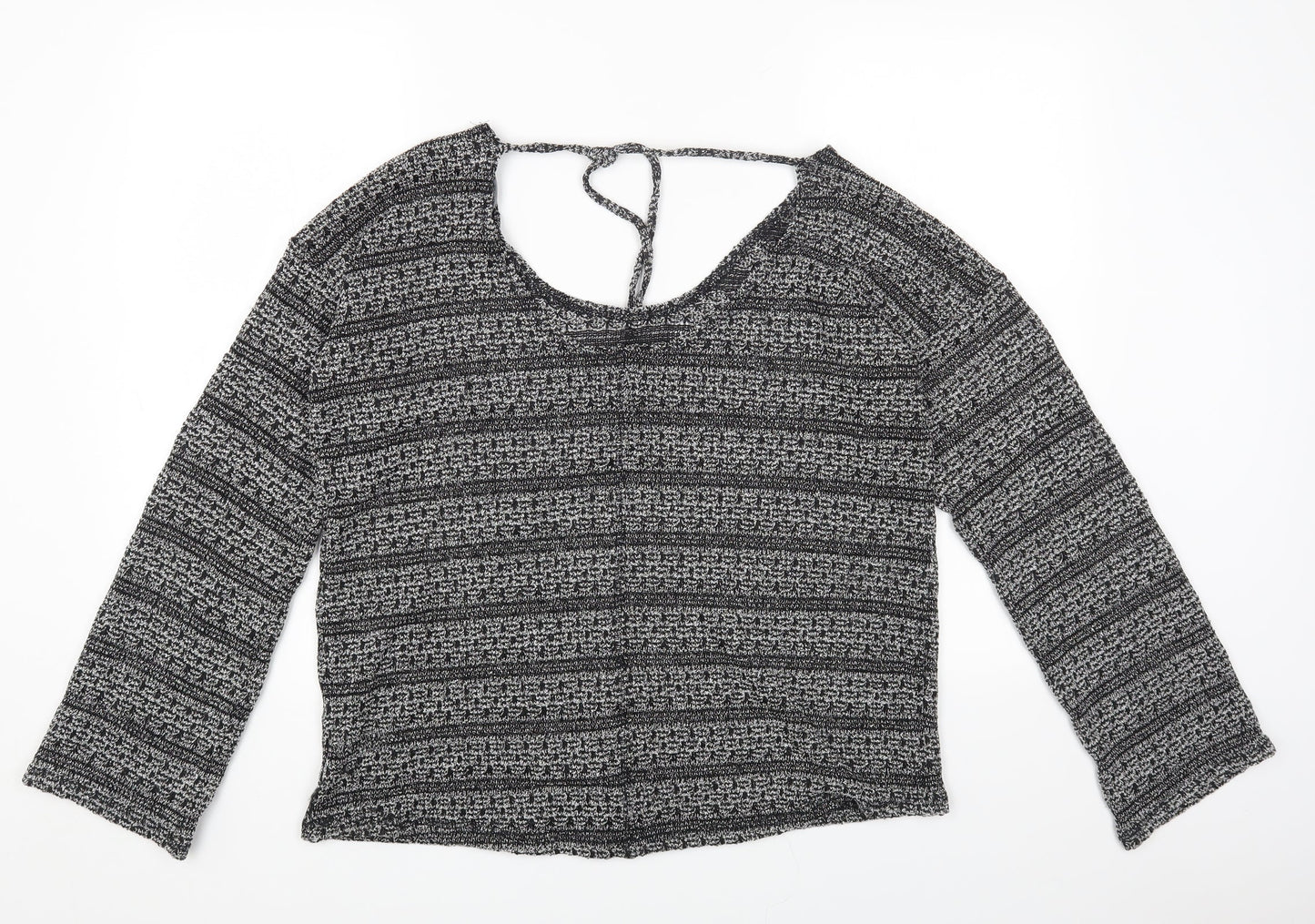 NEXT Womens Grey Round Neck Polyester Pullover Jumper Size 16