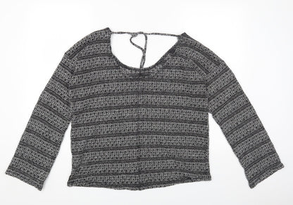 Next Womens Grey Round Neck Polyester Pullover Jumper Size 16