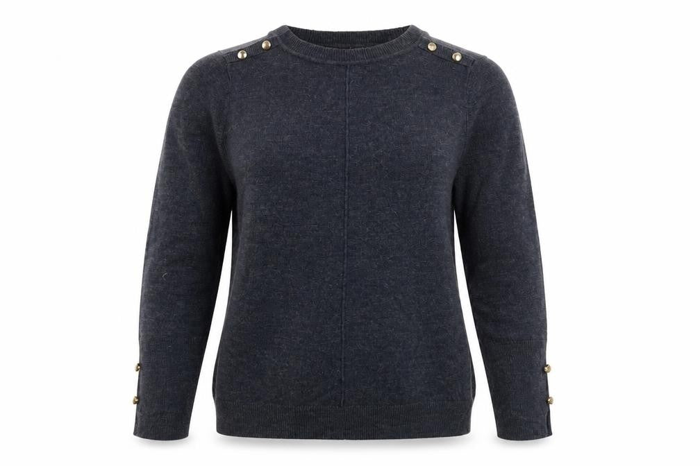Primark Womens Grey Round Neck Acrylic Pullover Jumper Size S