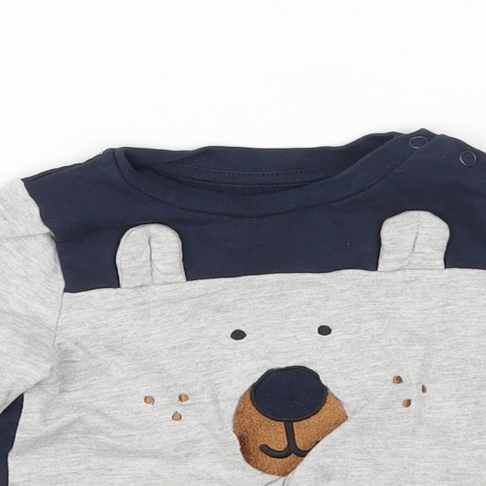 PEP&CO Baby Grey Cotton Pullover Jumper Size 9-12 Months Pullover