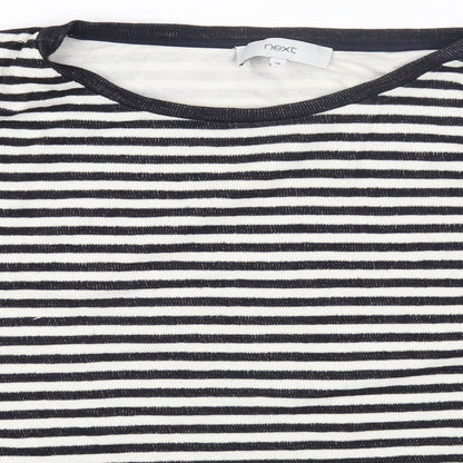 Next Womens Multicoloured Round Neck Striped Cotton Pullover Jumper Size 14