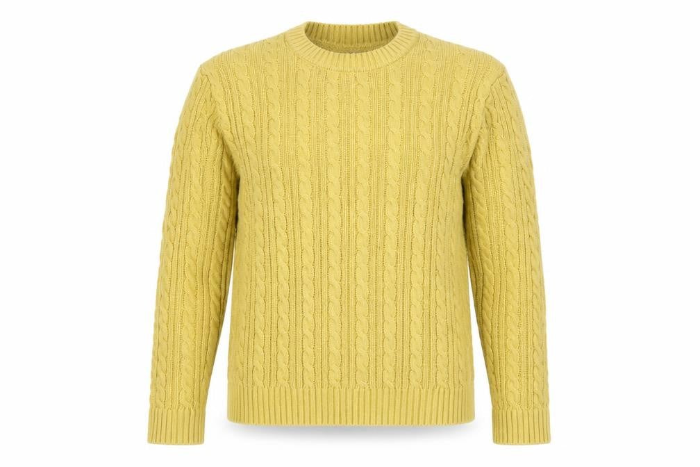 Tru Collection Womens Yellow Round Neck Cotton Pullover Jumper Size S