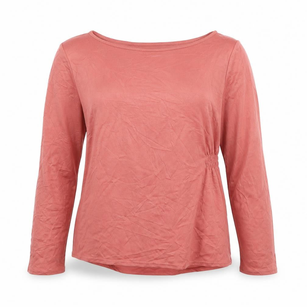 Classics Womens Pink Modal Basic T-Shirt Size 14 Boat Neck - Asymmetric
