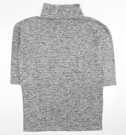 River Island Womens Grey Roll Neck Viscose Tunic Jumper Size 10