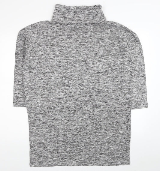 River Island Womens Grey Roll Neck Viscose Tunic Jumper Size 10