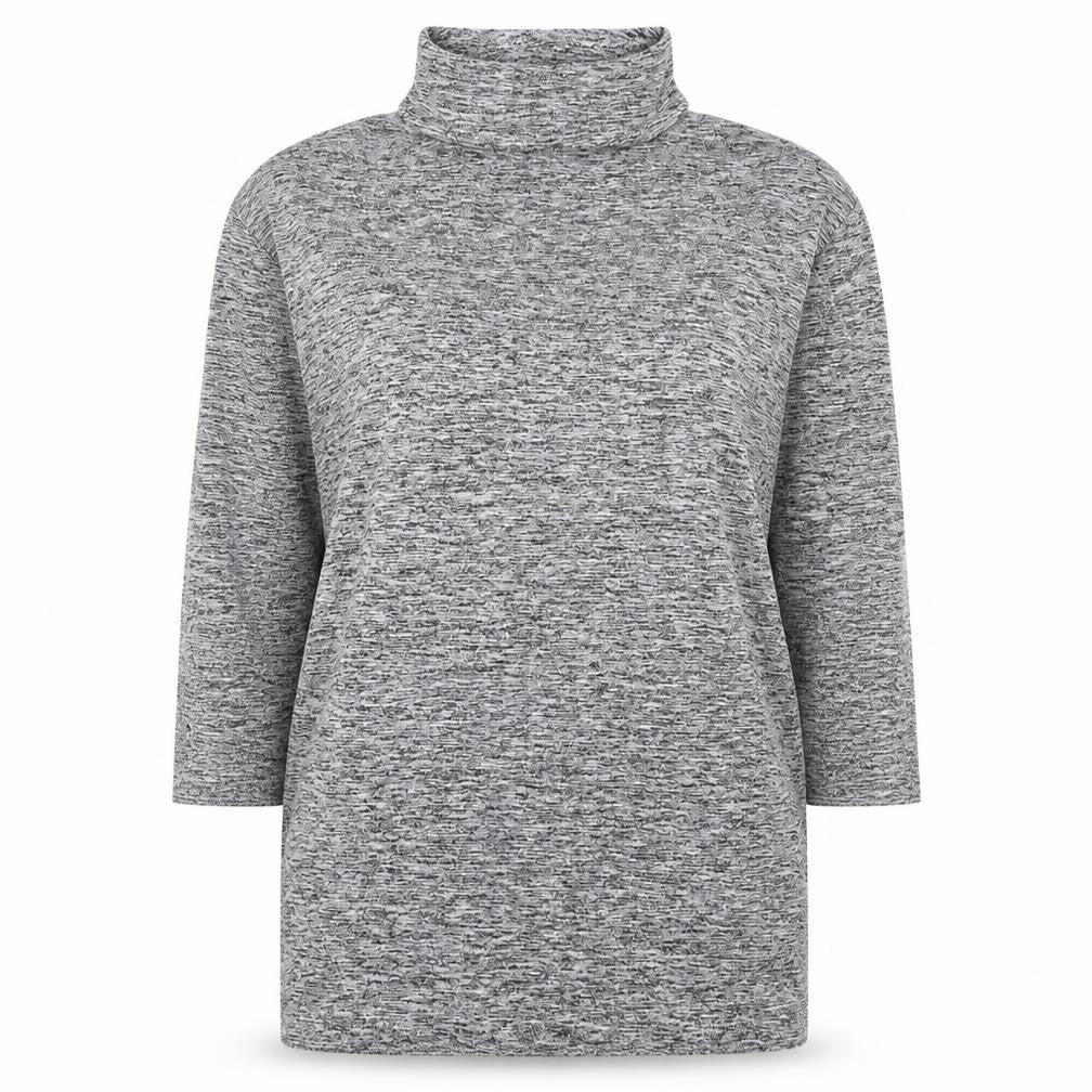 River Island Womens Grey Roll Neck Viscose Tunic Jumper Size 10
