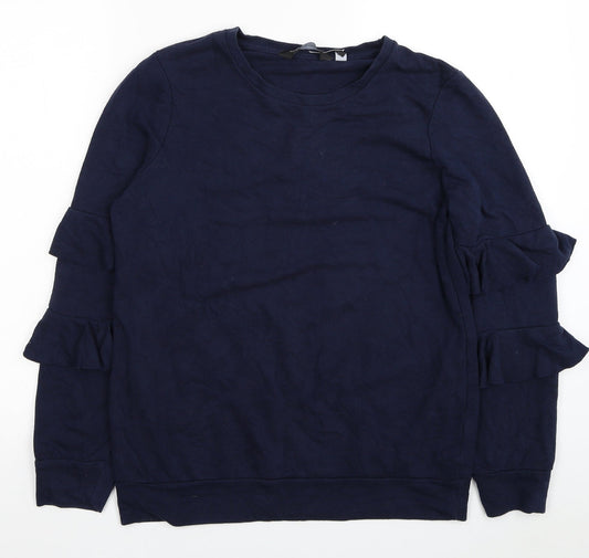 Dorothy Perkins Womens Blue Cotton Pullover Sweatshirt Size 10 Pullover